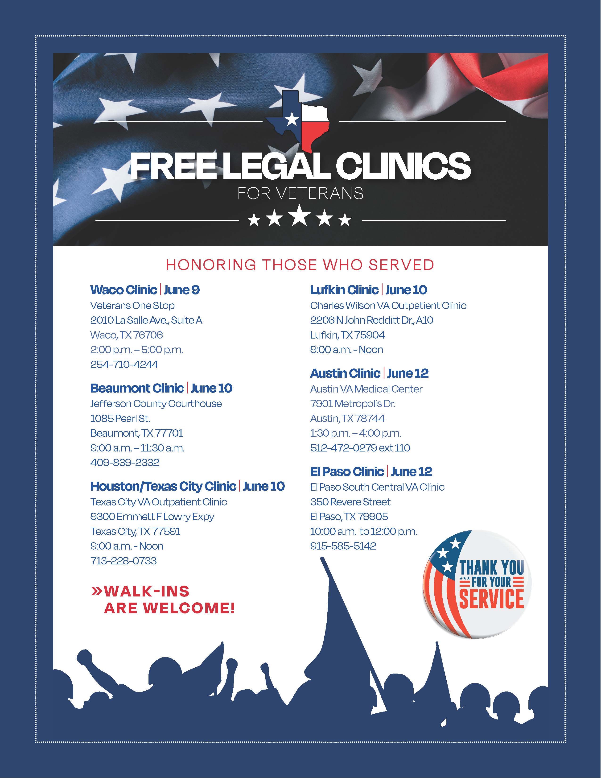 Legal Clinics for Veterans Texas Access to Justice Commission